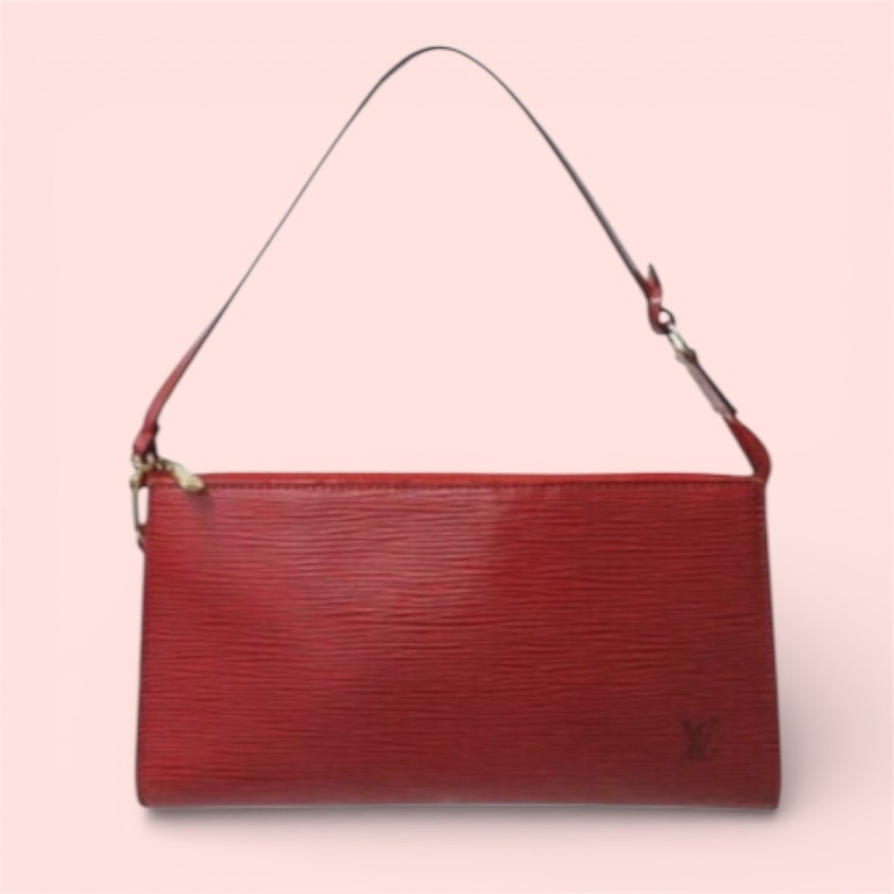 Louis Vuitton Red Epi Leather Pouchette Vintage